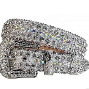 B.B. Simon Silver Rhinestone Belt